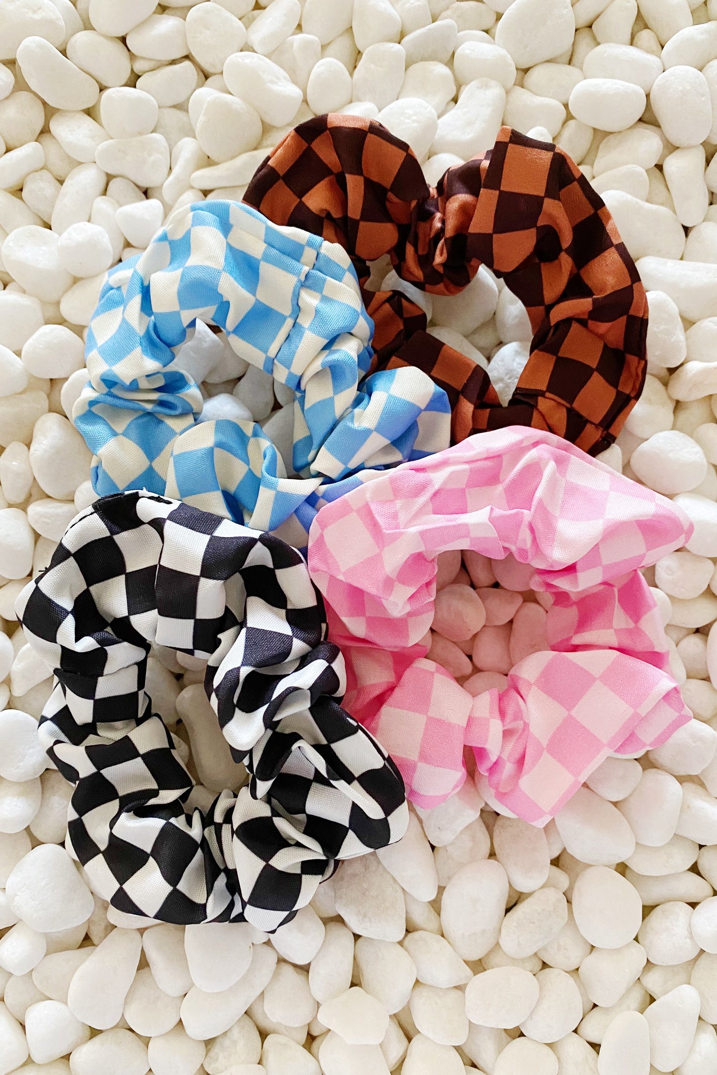 Checkerboard Hair Scrunchie Set Of 4 by Ellisonyoung.com