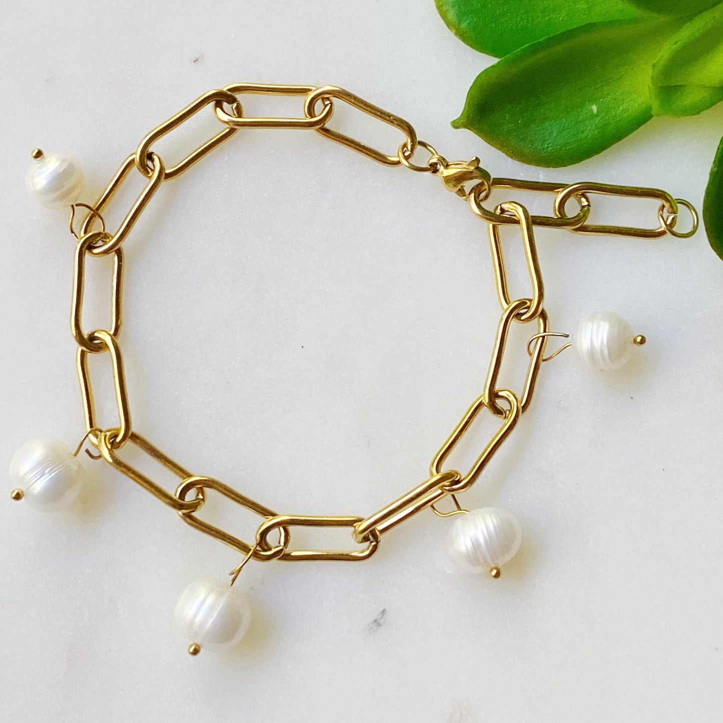 Freshwater Pearl Chain Bracelet by Ellisonyoung.com