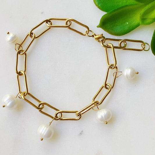 Freshwater Pearl Chain Bracelet by Ellisonyoung.com