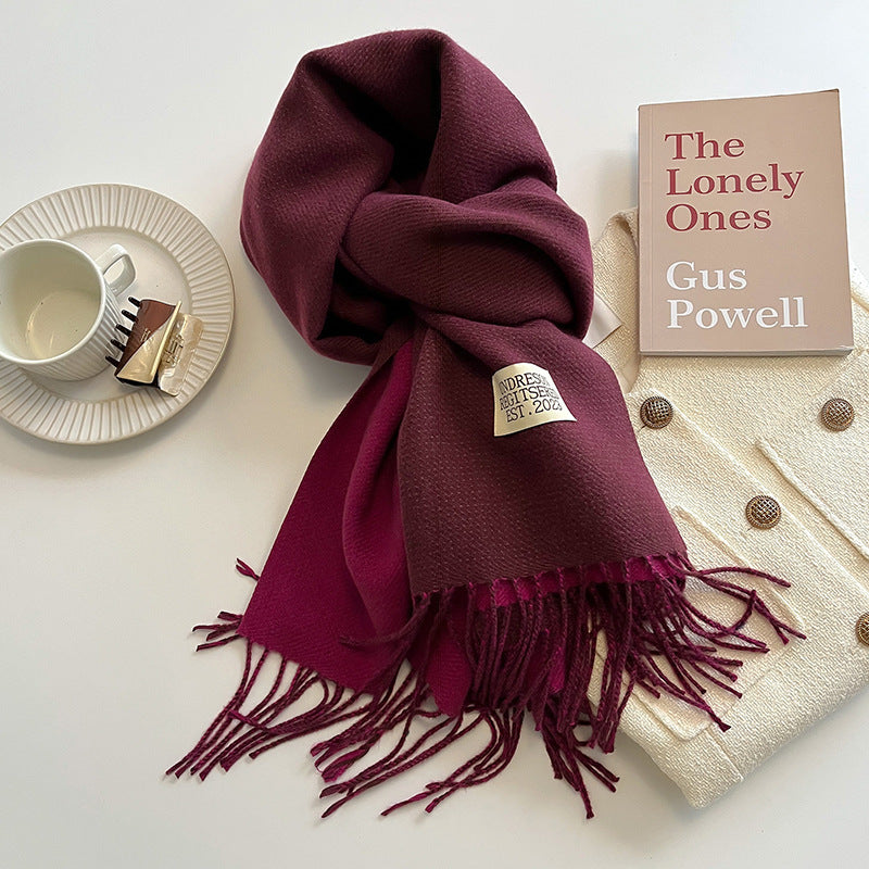 Double-Sided, Winter, Warm, Artificial Cashmere Scarf