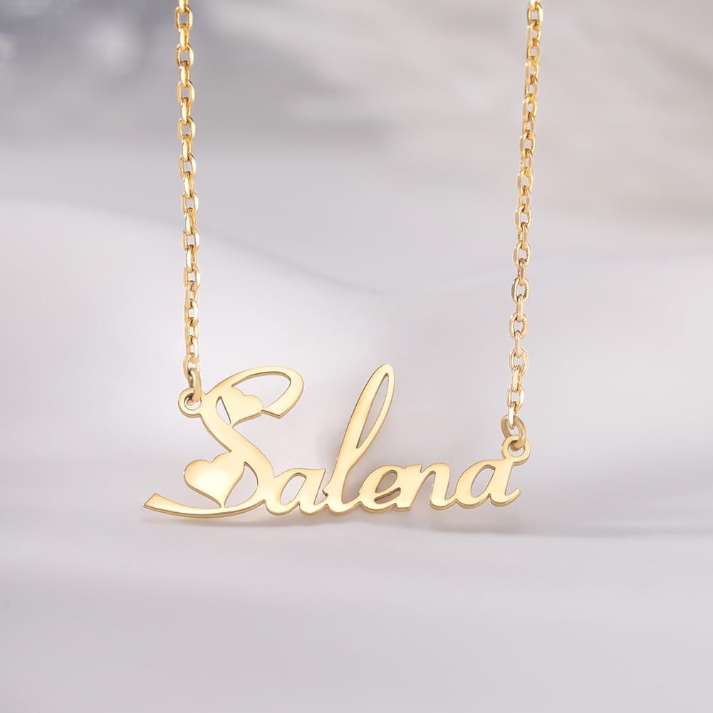 TinyName Custom Name Necklace Personalized 18K Gold Plated Nameplate Customized Jewelry Gift for Women