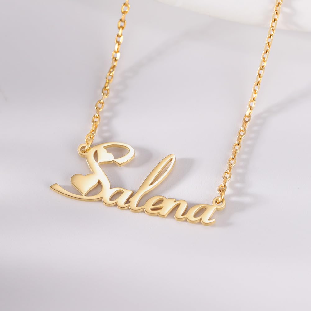 TinyName Custom Name Necklace Personalized 18K Gold Plated Nameplate Customized Jewelry Gift for Women