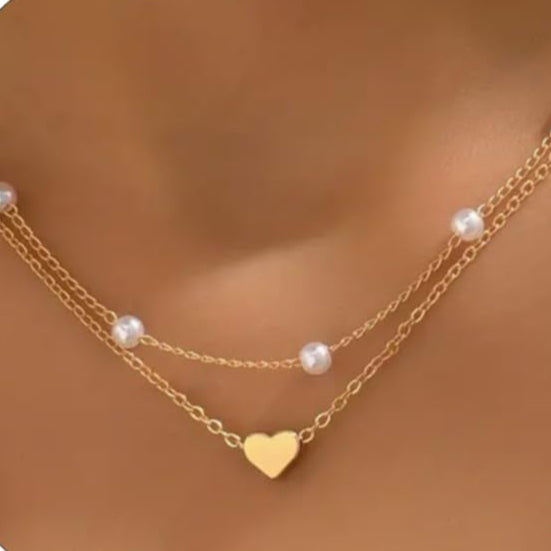 ASCOMY Dainty Gold Necklace for Women 14K Gold Plated Necklaces for Her Delicate Love Heart Necklace Heart Pendant Necklace Cute Necklaces Festival Jewelry Gift for Women