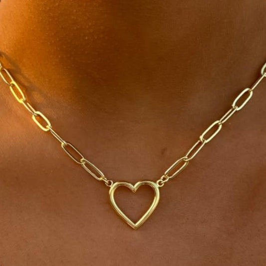 ASCOMY Dainty Gold Necklace for Women 14K Gold Plated Necklaces for Her Delicate Love Heart Necklace Heart Pendant Necklace Cute Necklaces Festival Jewelry Gift for Women