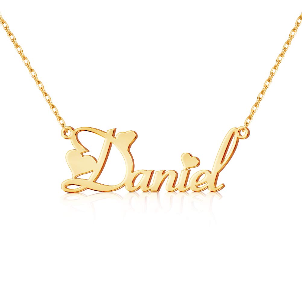 TinyName Custom Name Necklace Personalized 18K Gold Plated Nameplate Customized Jewelry Gift for Women