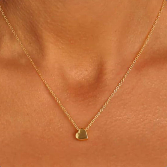 ASCOMY Dainty Gold Necklace for Women 14K Gold Plated Necklaces for Her Delicate Love Heart Necklace Heart Pendant Necklace Cute Necklaces Festival Jewelry Gift for Women