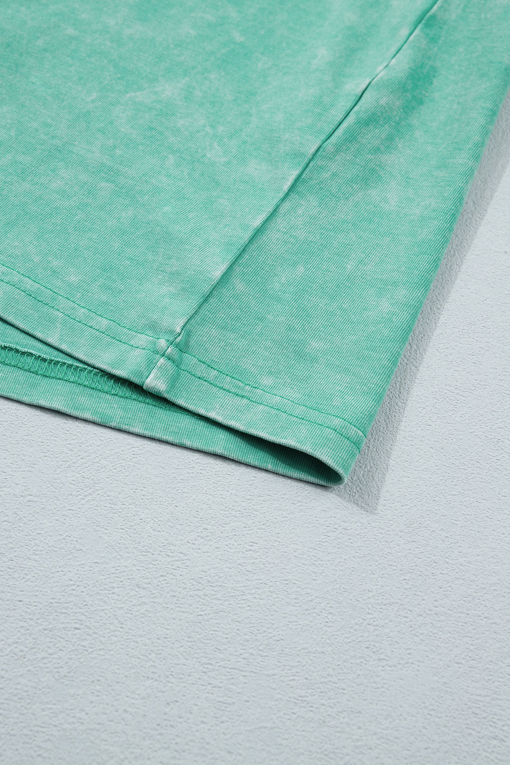 Mint Green Solid Color Cotton Mineral Washed Oversize Tee