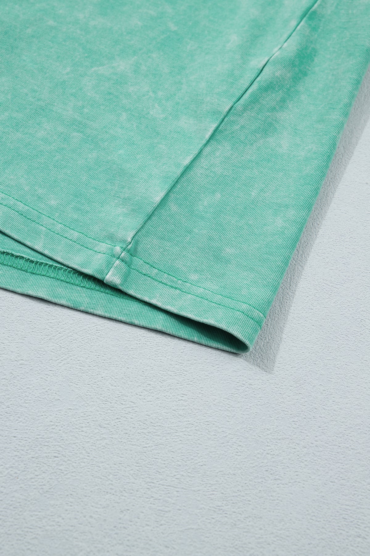 Mint Green Solid Color Cotton Mineral Washed Oversize Tee