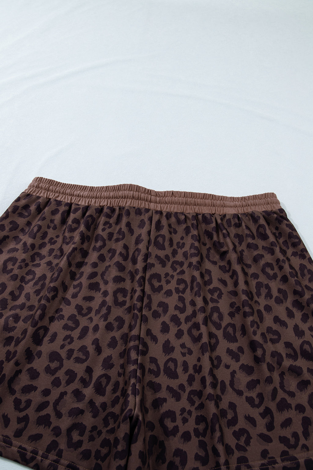 Brown Plus Size Leopard Short Set