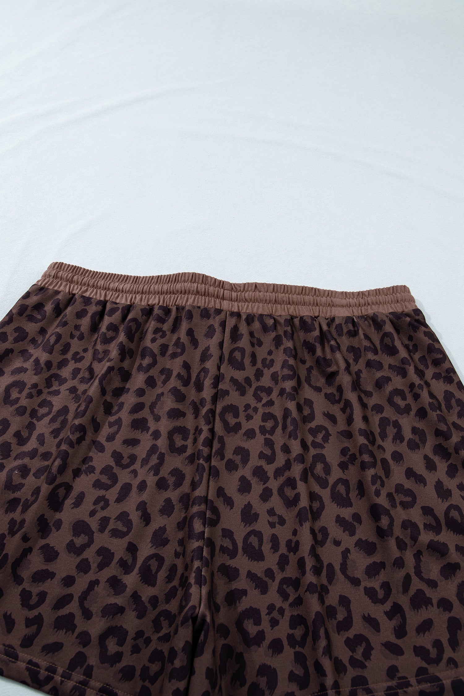 Brown Plus Size Leopard Short Set