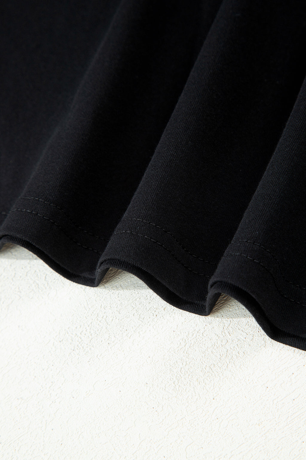 Black Leopard Bow Embroidered Cotton Round Neck T Shirt