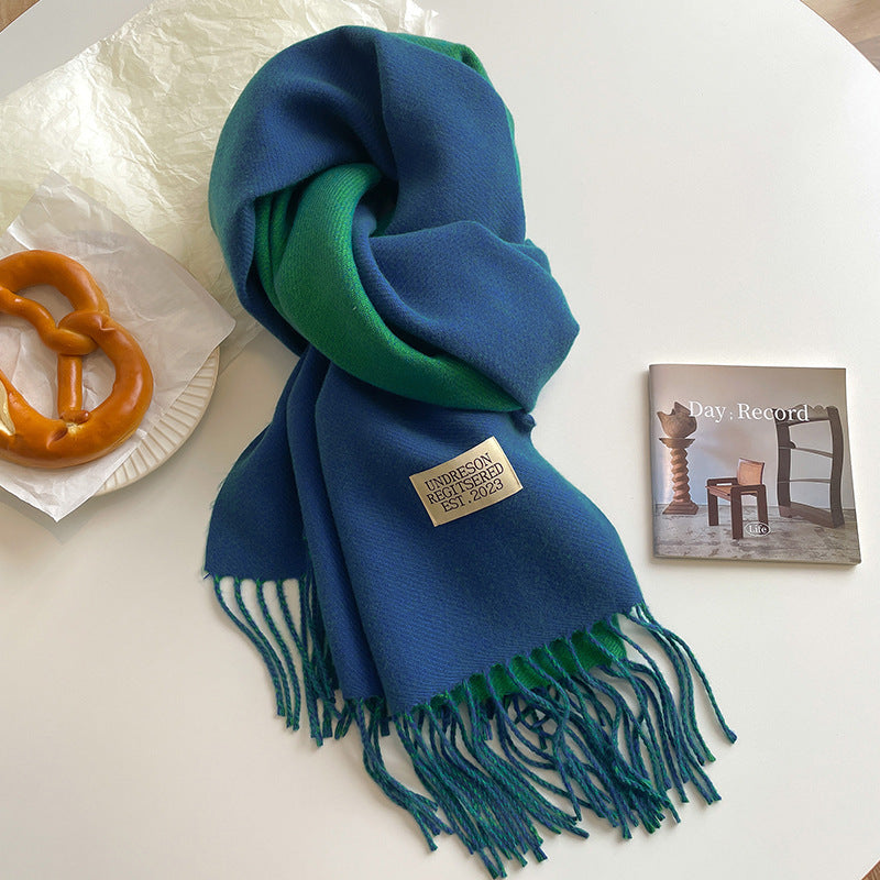 Double-Sided, Winter, Warm, Artificial Cashmere Scarf