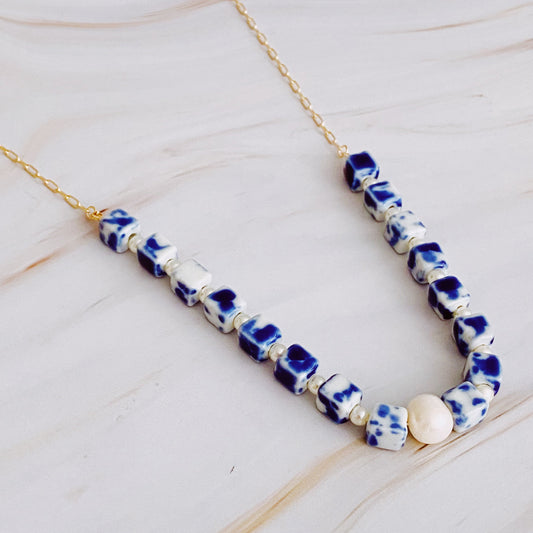 Santorini Touch Freshwater Pearl Necklace by Ellisonyoung.com