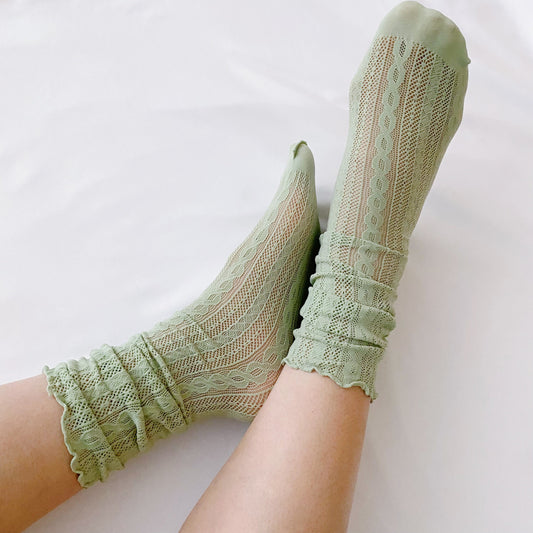 Slouch Crochet Lace Socks Set Of 2 by Ellisonyoung.com