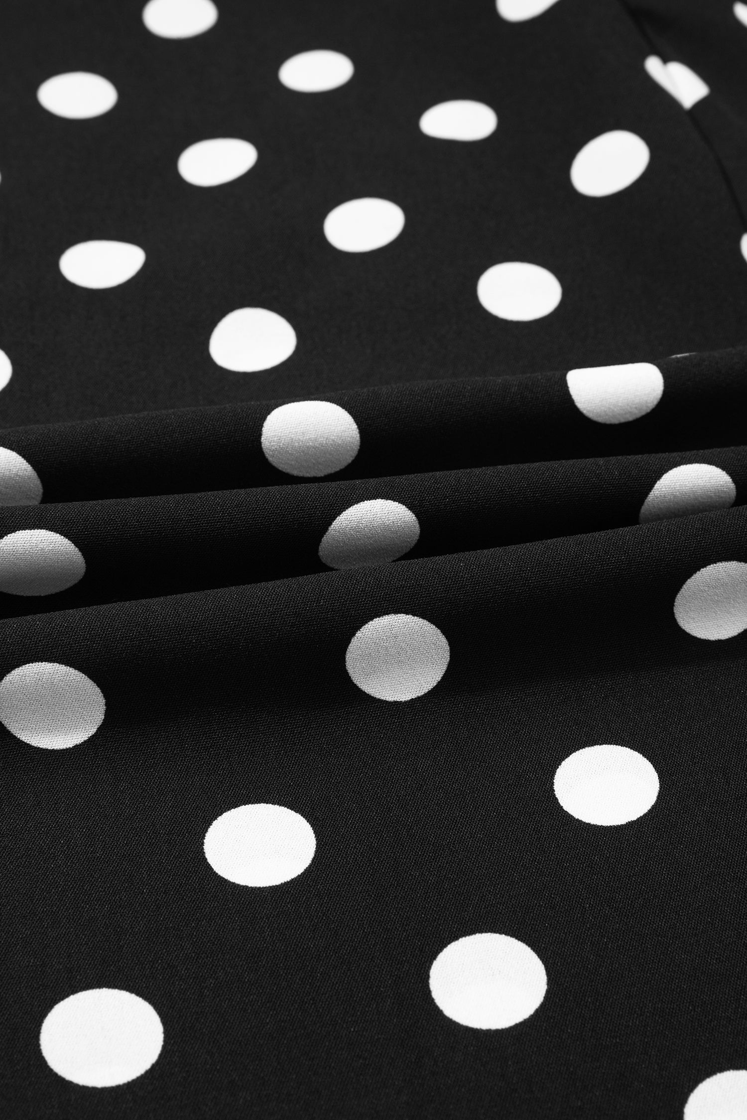 Black Polka Dot Print Patched Pocket Mid-rise Straight Leg Pants