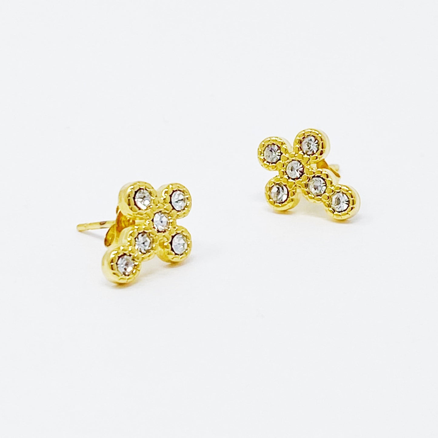 Dainty Cross Stud Earrings by Ellisonyoung.com