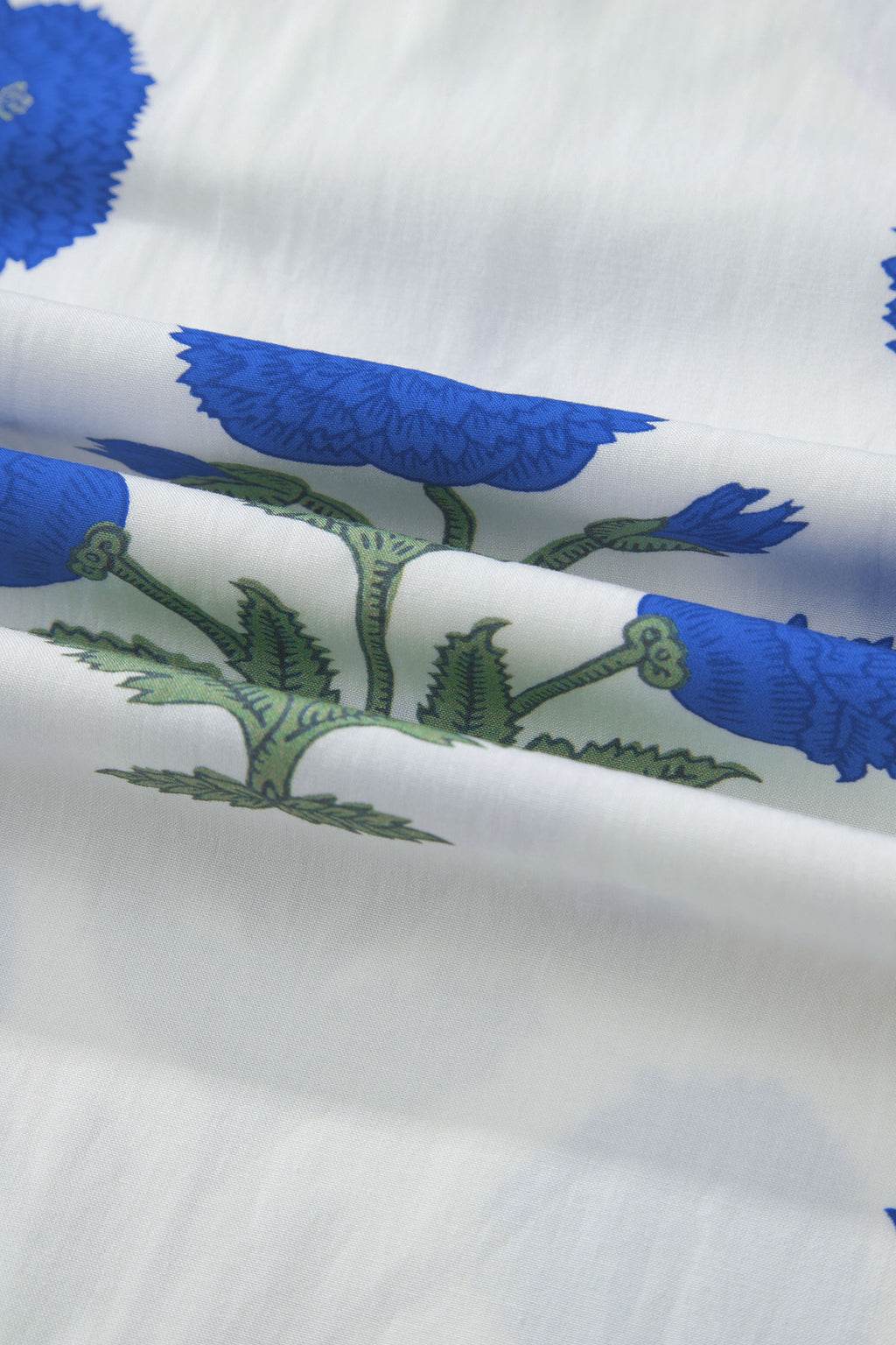 Sky Blue Casual Wild Flower Print V Neck 3/4 Sleeve Blouse
