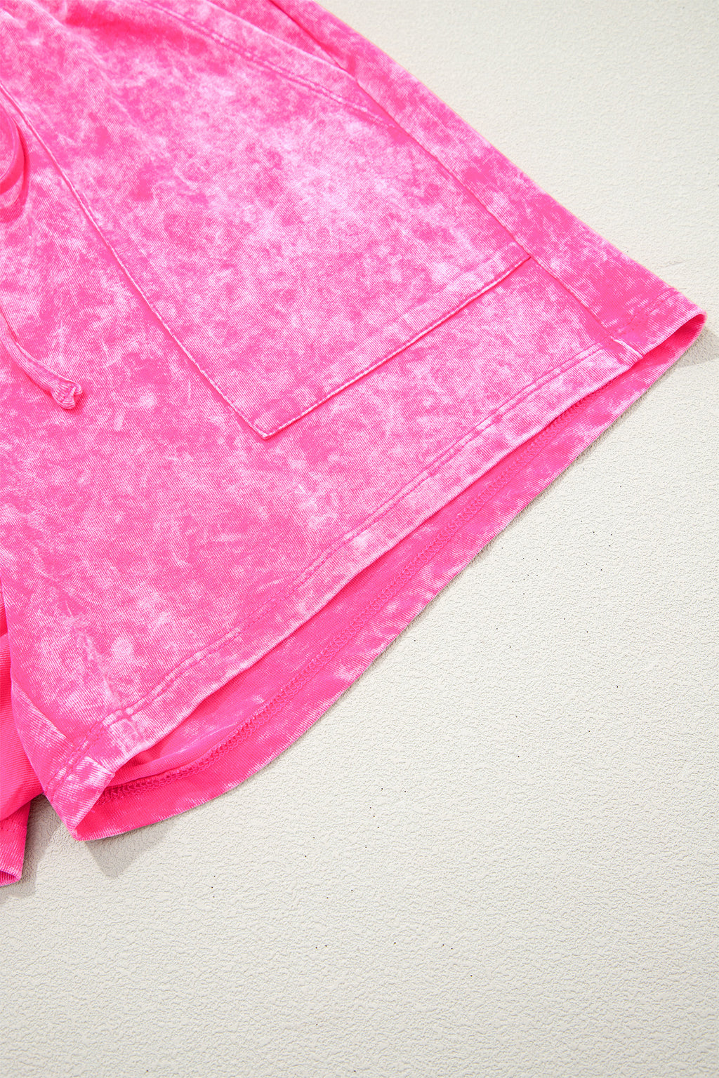 Rose Red Mineral Wash Cotton Short Set