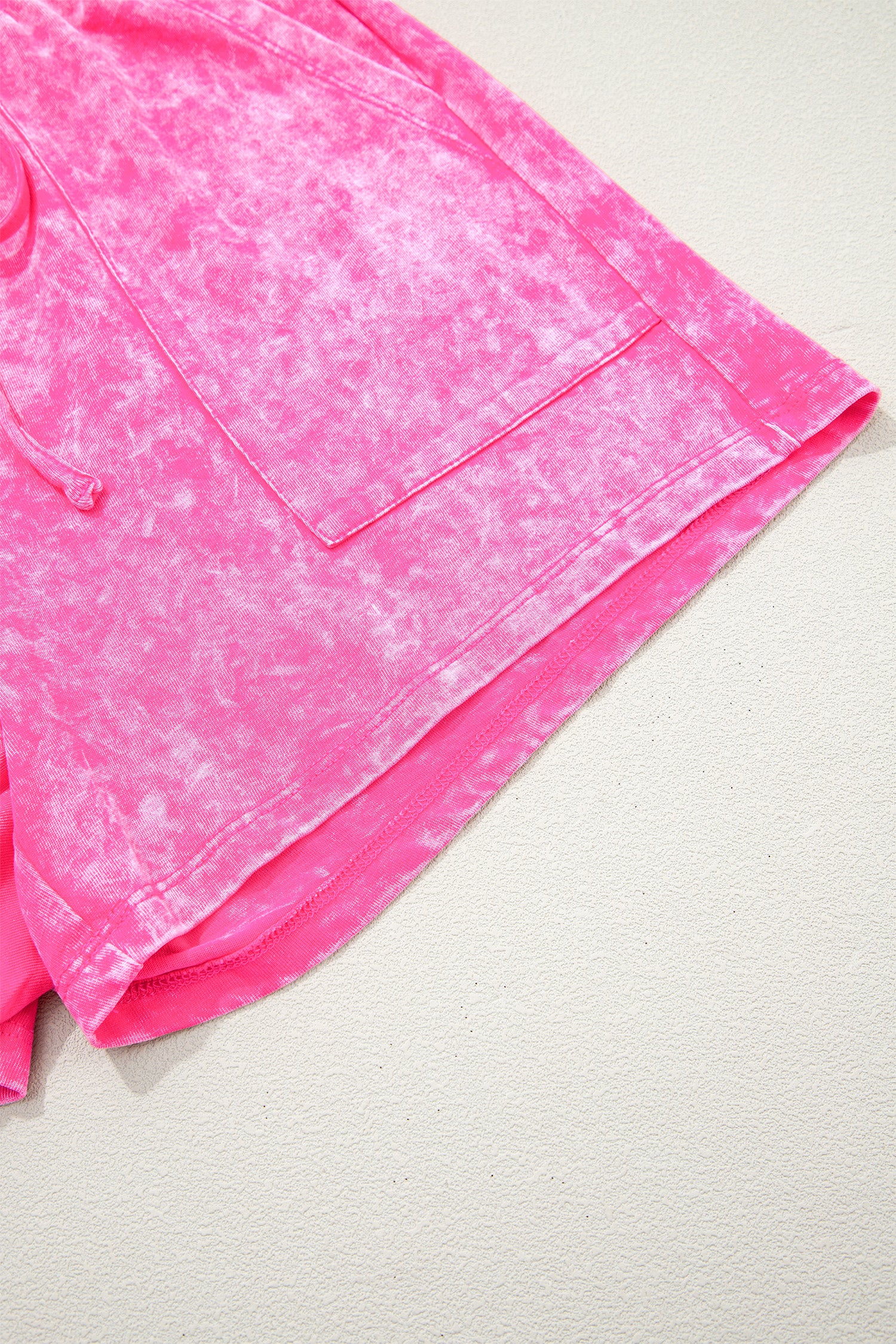 Rose Red Mineral Wash Cotton Short Set