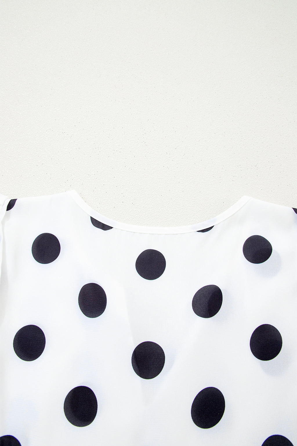 White Polka Dot Print Flutter Sleeve Striped Patchwork Babydoll Blouse