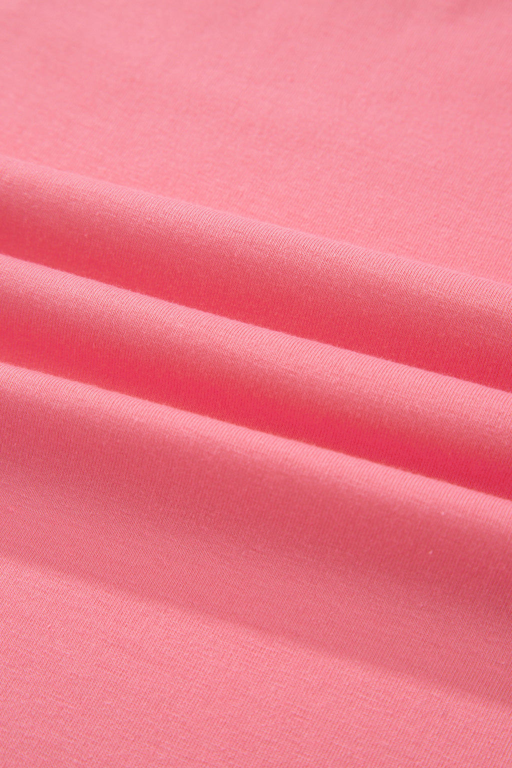 Peach Blossom Solid Color Raw Seam Detail Ruffle Hem Plus Size T Shirt