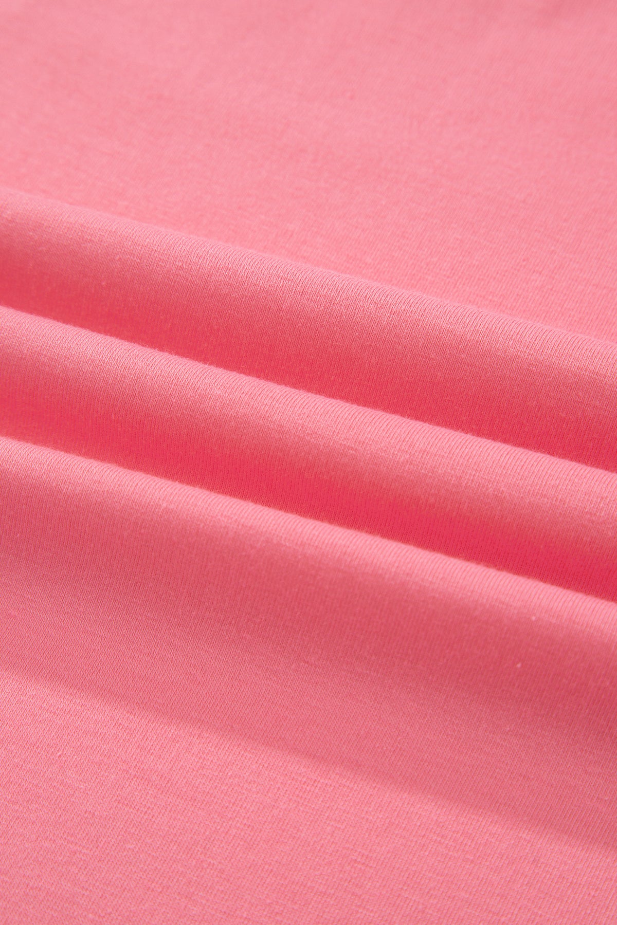 Peach Blossom Solid Color Raw Seam Detail Ruffle Hem Plus Size T Shirt