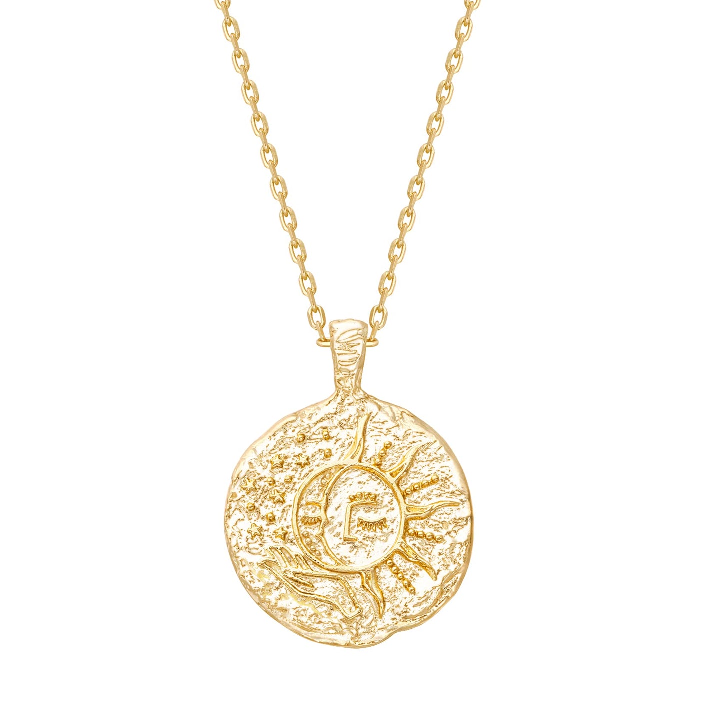 PAVOI 14K Gold Plated Engraved Coin Pendant Necklaces for Women | Byzantine Coin Pendants | Bohemian Necklace