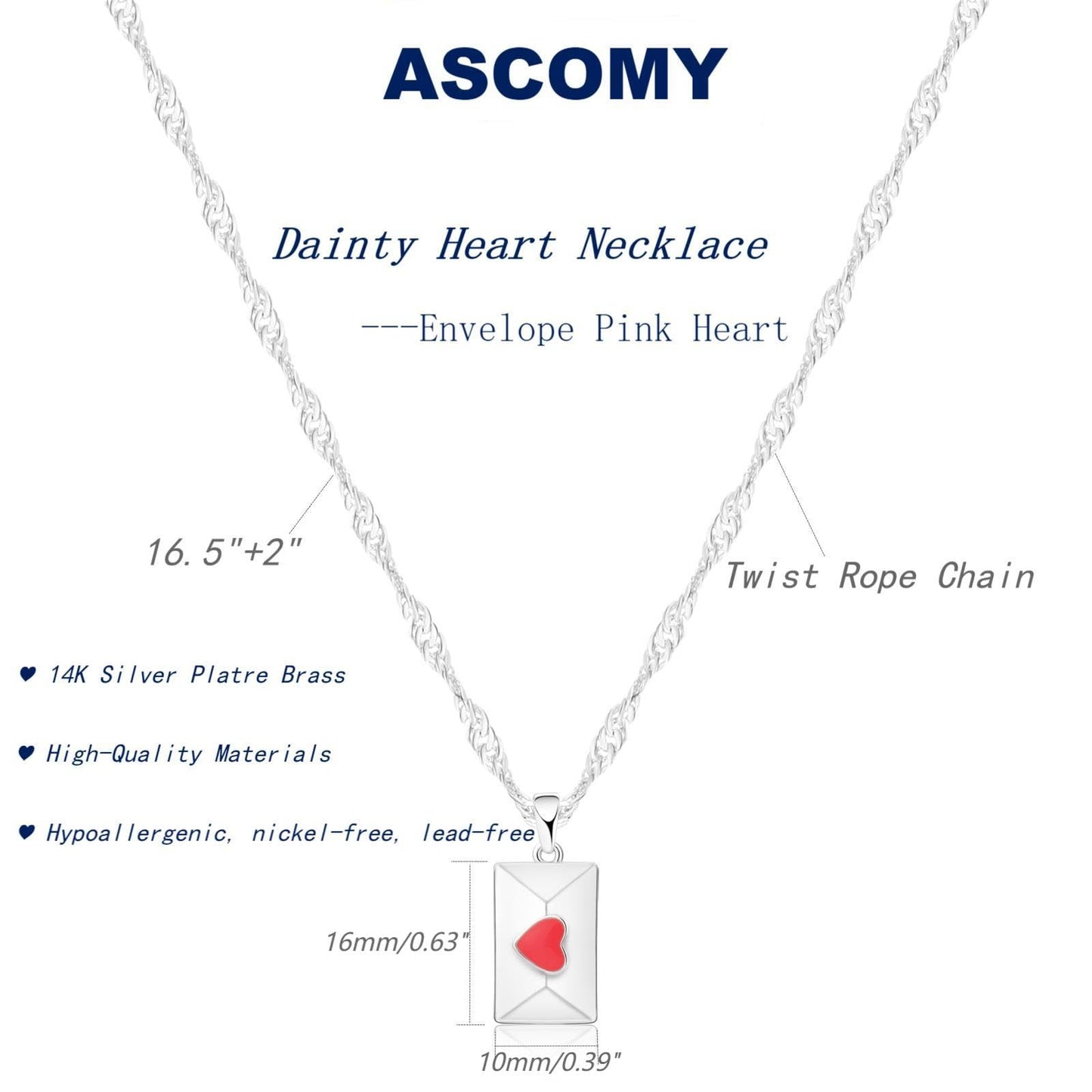 ASCOMY Dainty Gold Necklace for Women 14K Gold Plated Necklaces for Her Delicate Love Heart Necklace Heart Pendant Necklace Cute Necklaces Festival Jewelry Gift for Women