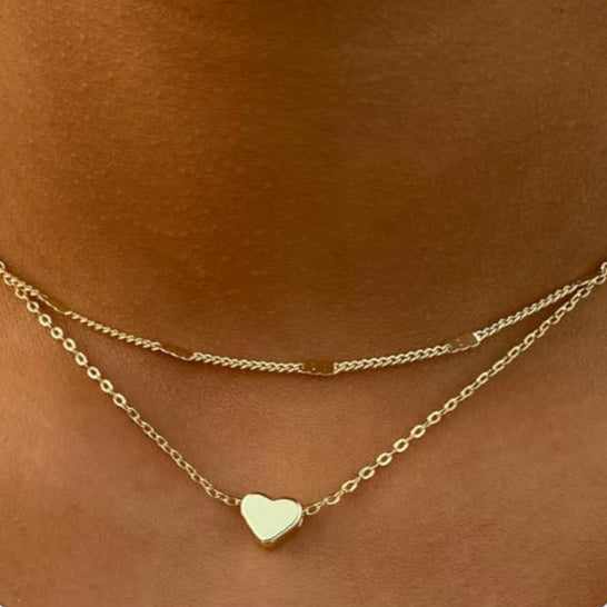 ASCOMY Dainty Gold Necklace for Women 14K Gold Plated Necklaces for Her Delicate Love Heart Necklace Heart Pendant Necklace Cute Necklaces Festival Jewelry Gift for Women