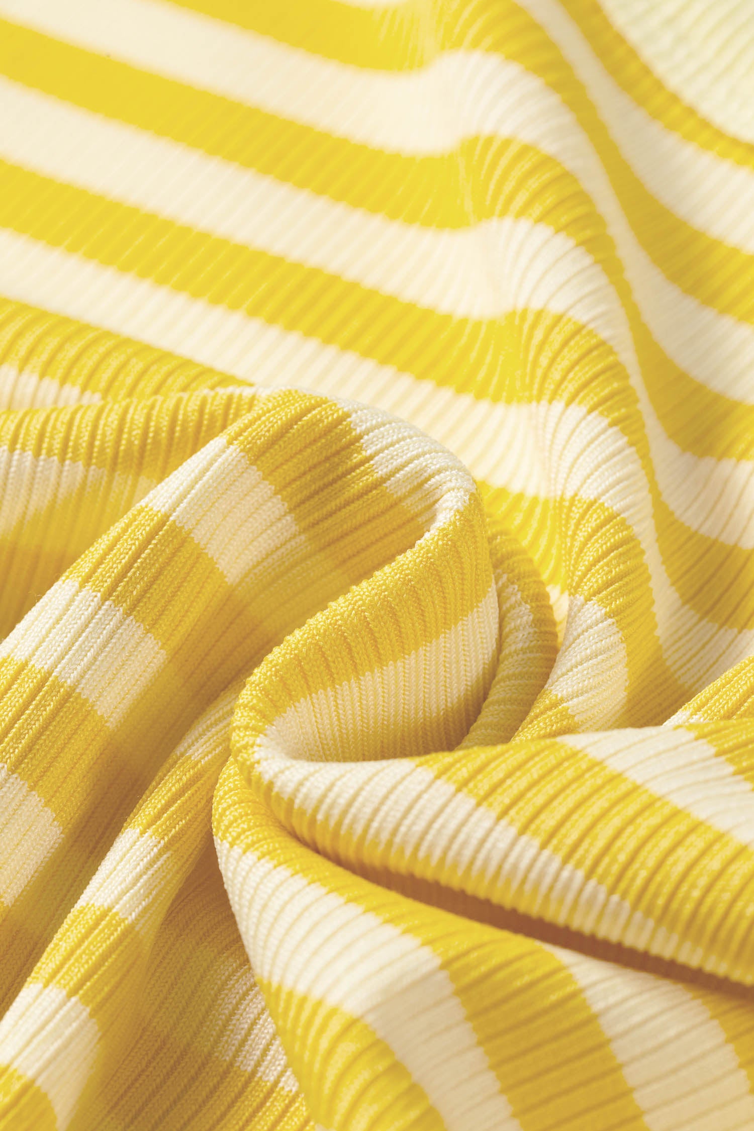Yellow Stripe Ribbed Knit Slim Tank Top