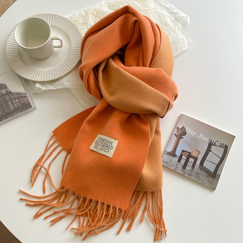 Double-Sided, Winter, Warm, Artificial Cashmere Scarf