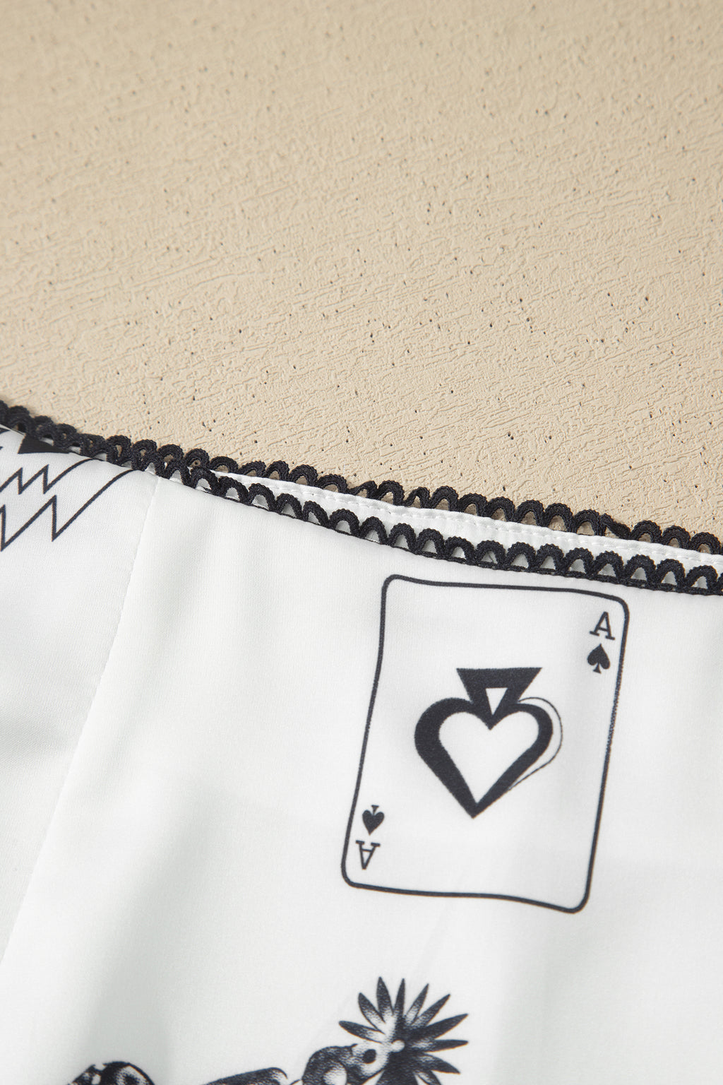 White Western Print Satin Long Skirt