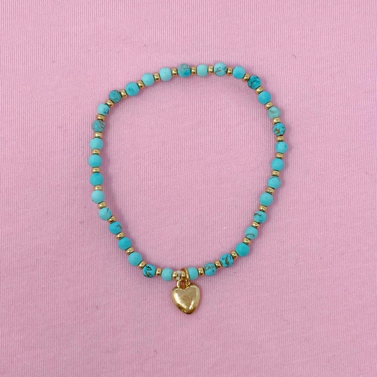 Stone Bead Heart Anklet by Ellisonyoung.com