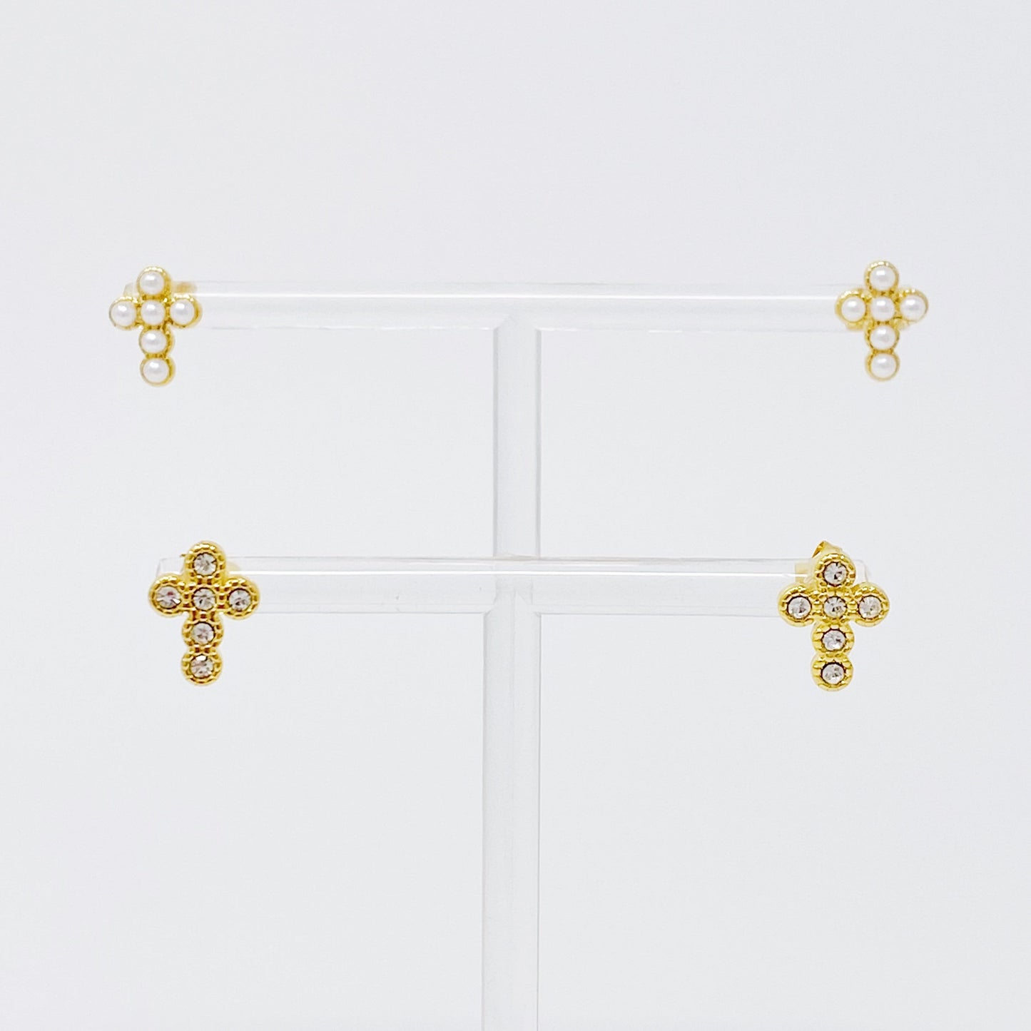 Dainty Cross Stud Earrings by Ellisonyoung.com