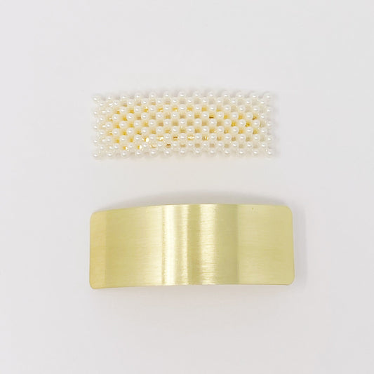 Golden Pearl Hair Barrette Set by Ellisonyoung.com
