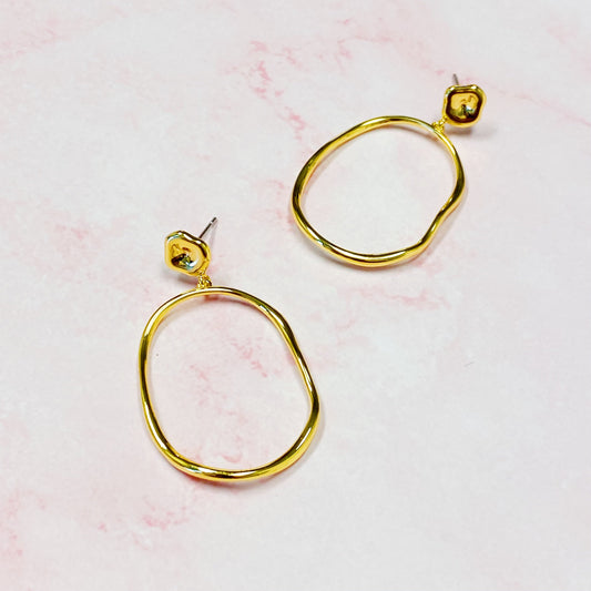 Modern Molten Oval Drop Earrings by Ellisonyoung.com