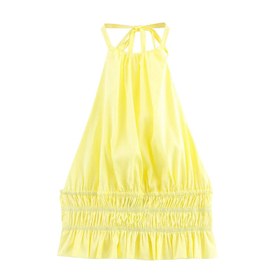 Women's Fashion Hanging Collar Backless Strap Short Top