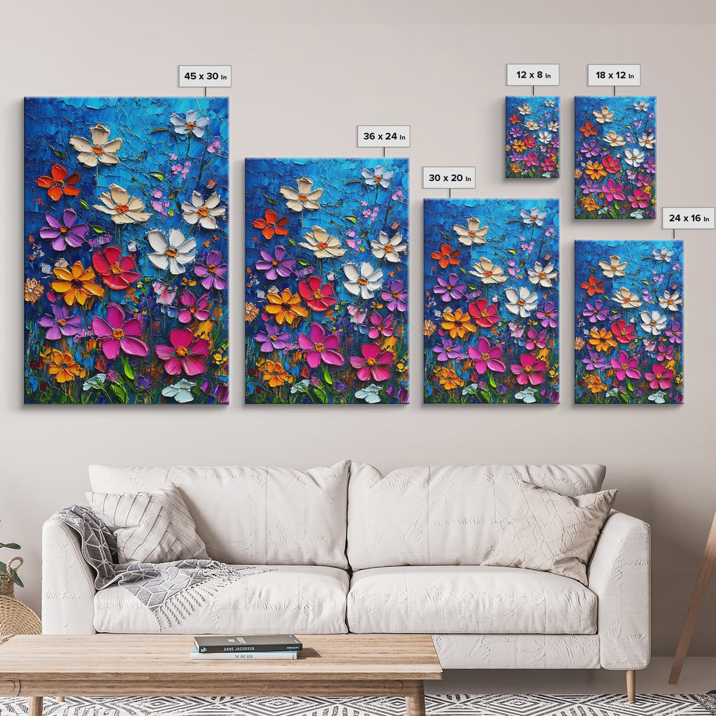 Wildflower Oil Painting Print, Wildflowers Home Decor, Boho Wall Art, Botanical Art, Oil Painting Wall Art, Floral Wall Prints