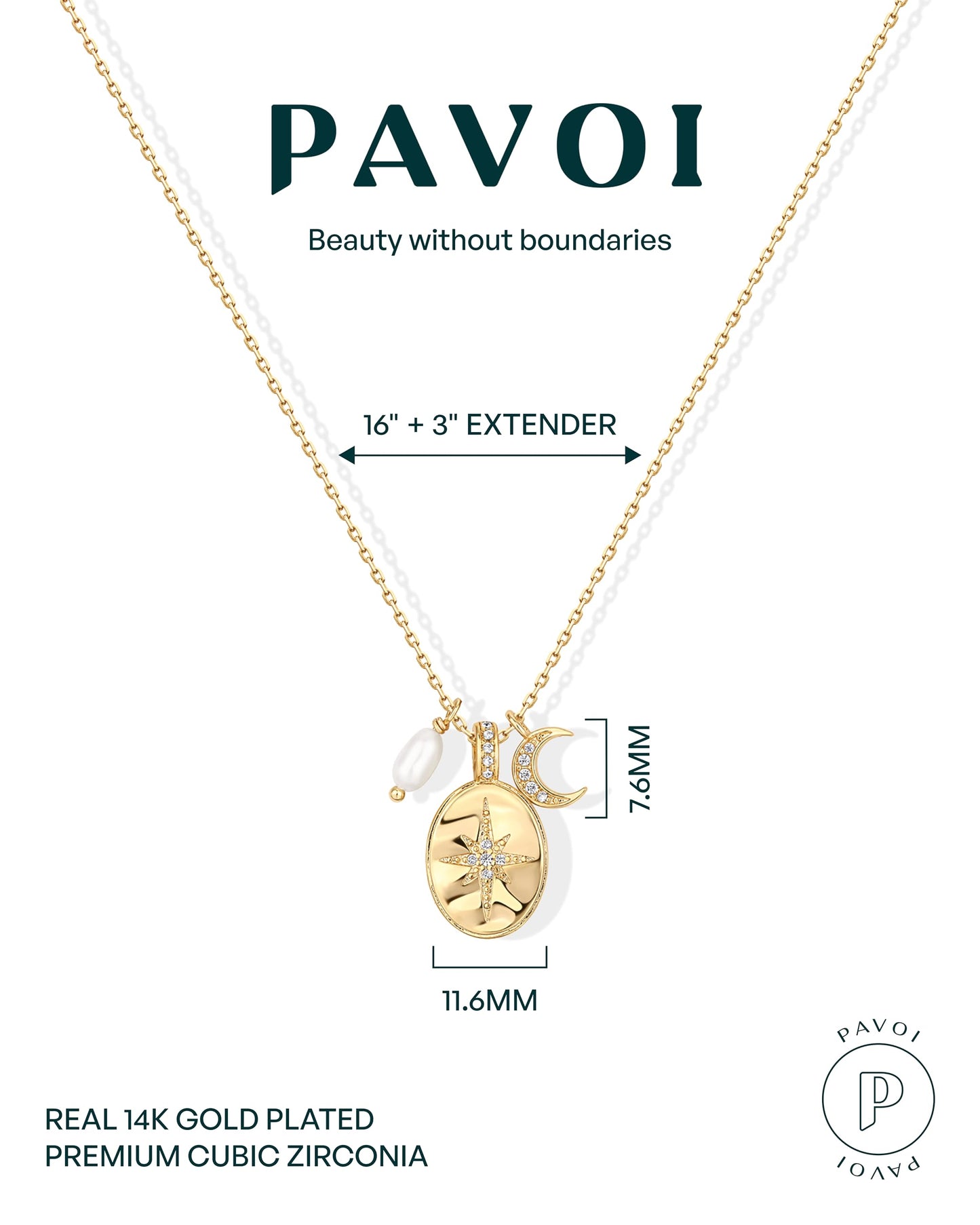 PAVOI 14K Gold Plated Engraved Coin Pendant Necklaces for Women | Byzantine Coin Pendants | Bohemian Necklace