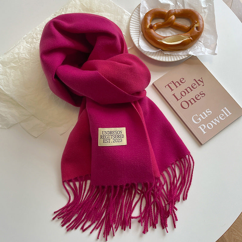 Double-Sided, Winter, Warm, Artificial Cashmere Scarf