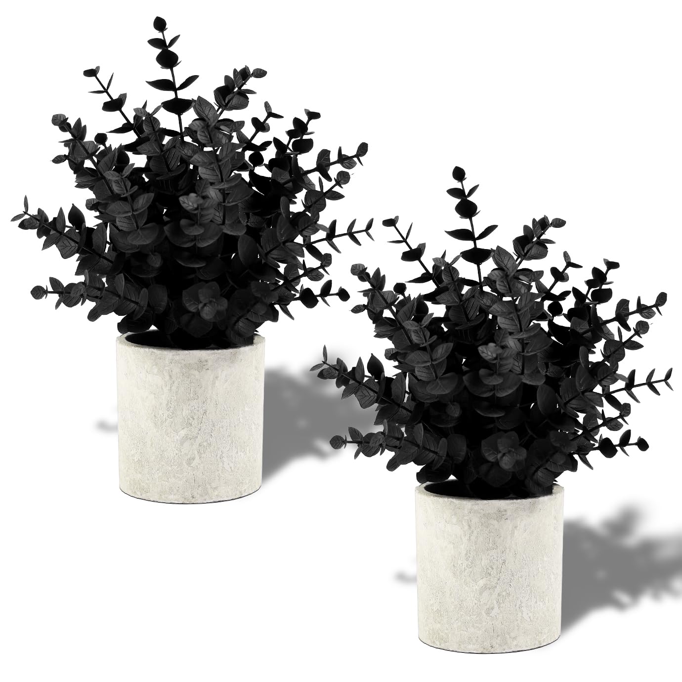 2 Pack Small Fake Plants Eucalyptus Potted Artificial Plants for Shelf Desk Home Bathroom Farmhouse Room Coffee Table Decor (Sage Green)