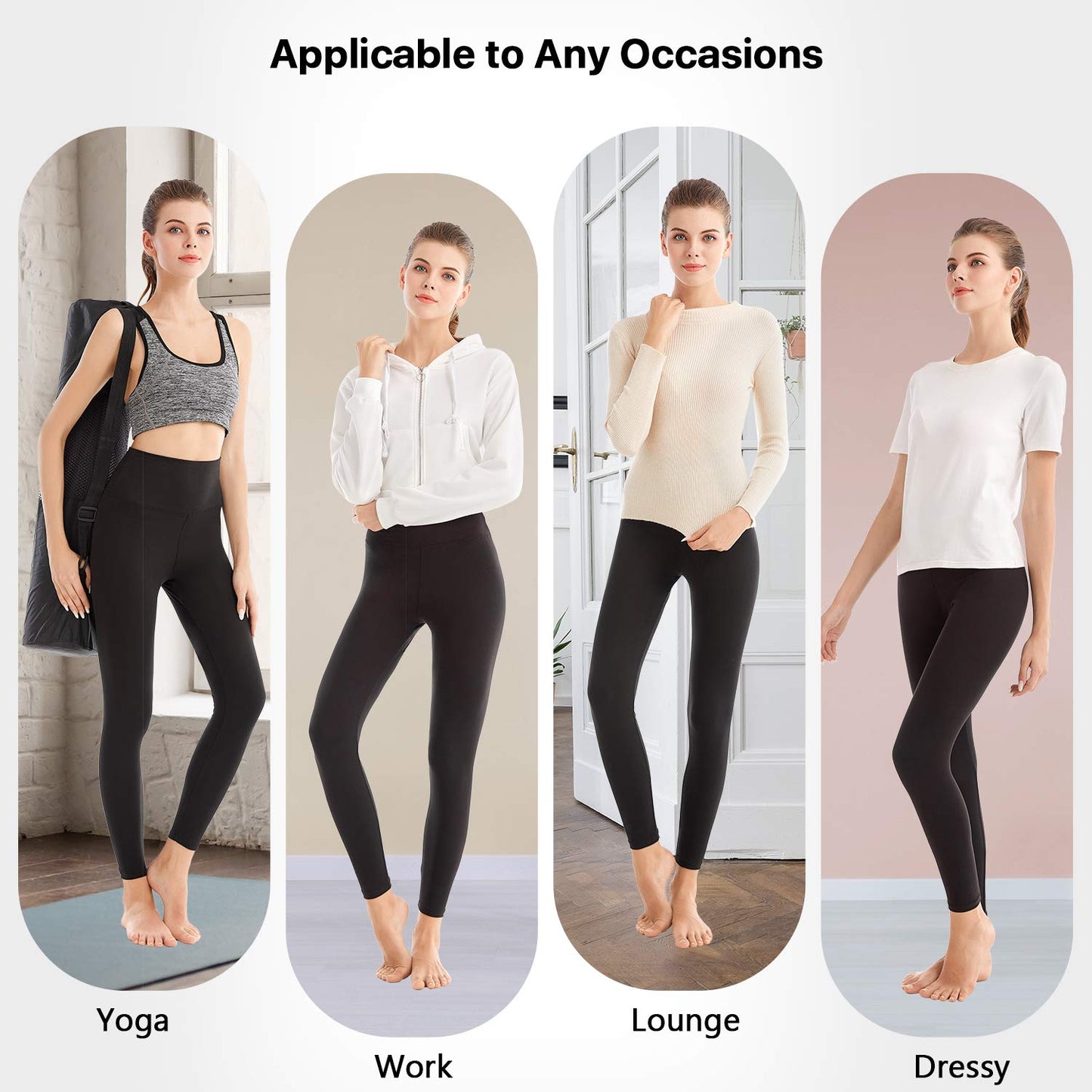 SINOPHANT High Waisted Leggings for Women - Full Length Capri Buttery Soft Yoga Pants for Workout Athletic