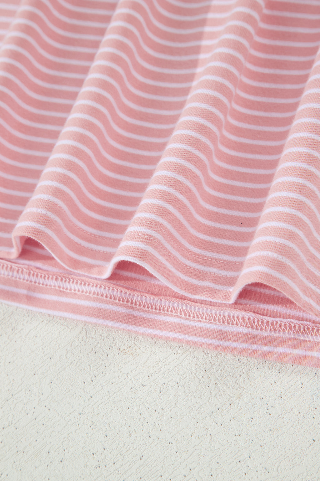 Pink Stripe Dolman Sleeve Polo Shirt and Drawstring Shorts Set