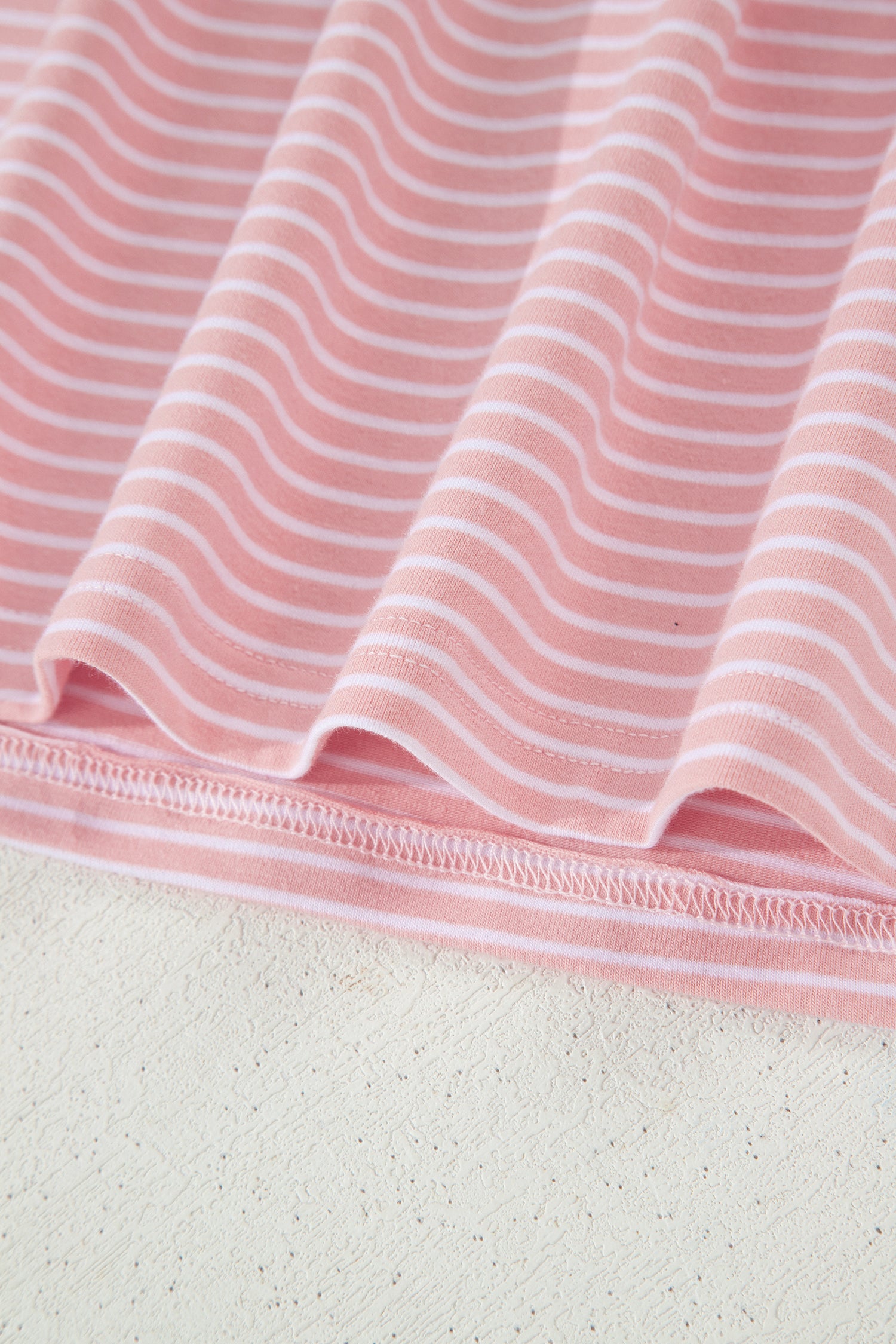 Pink Stripe Dolman Sleeve Polo Shirt and Drawstring Shorts Set