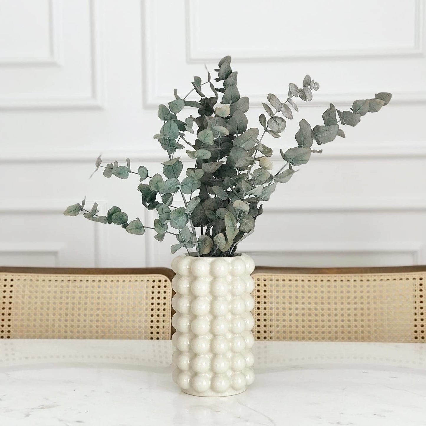 Bubble Vase, Small Vase, Beige Ceramic Vase, Boho Vase, Ceramic Flower Vase, Vase for Decor, Decorative Vase for Flowers, Living Room, Bedroom, Office, Fireplace, Mantel, Coffee Table, 5 Inches