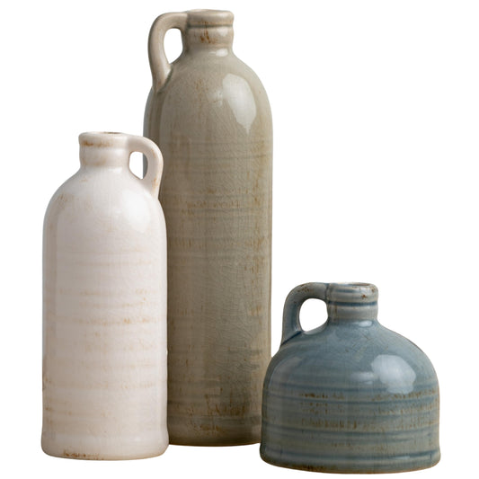 Sullivans Ceramic Jug Vase Set, Farmhouse Decor, Kitchen, Bedroom, Office, Living Room, Bathroom, & Coffee Table Centerpiece Decorations, Vases for Decor, Mantle & Shelf Decor (CM2431)