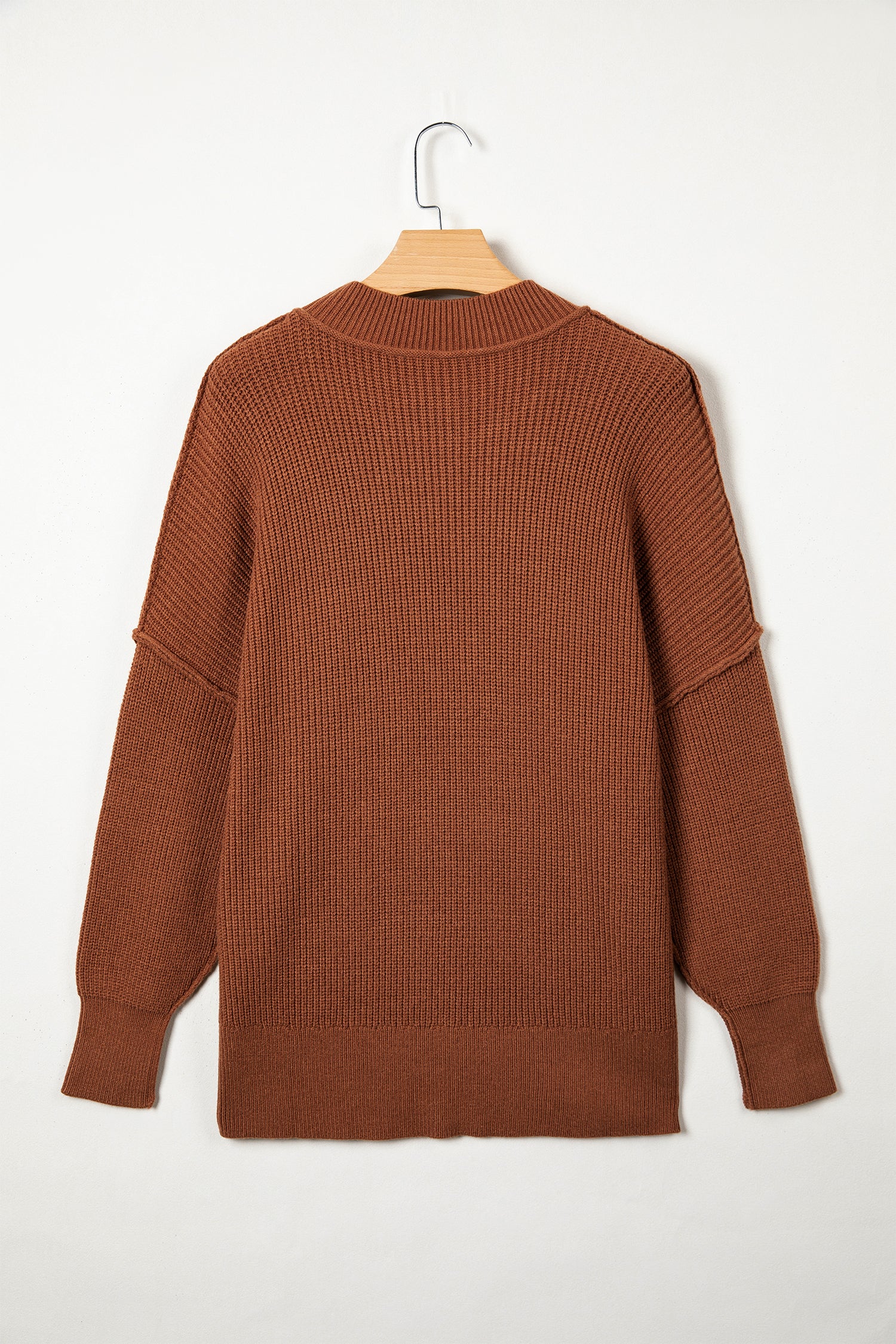 Orchid Bouquet Long Sleeve Ribbed Knit Stand Neck Regular Fit Sweater