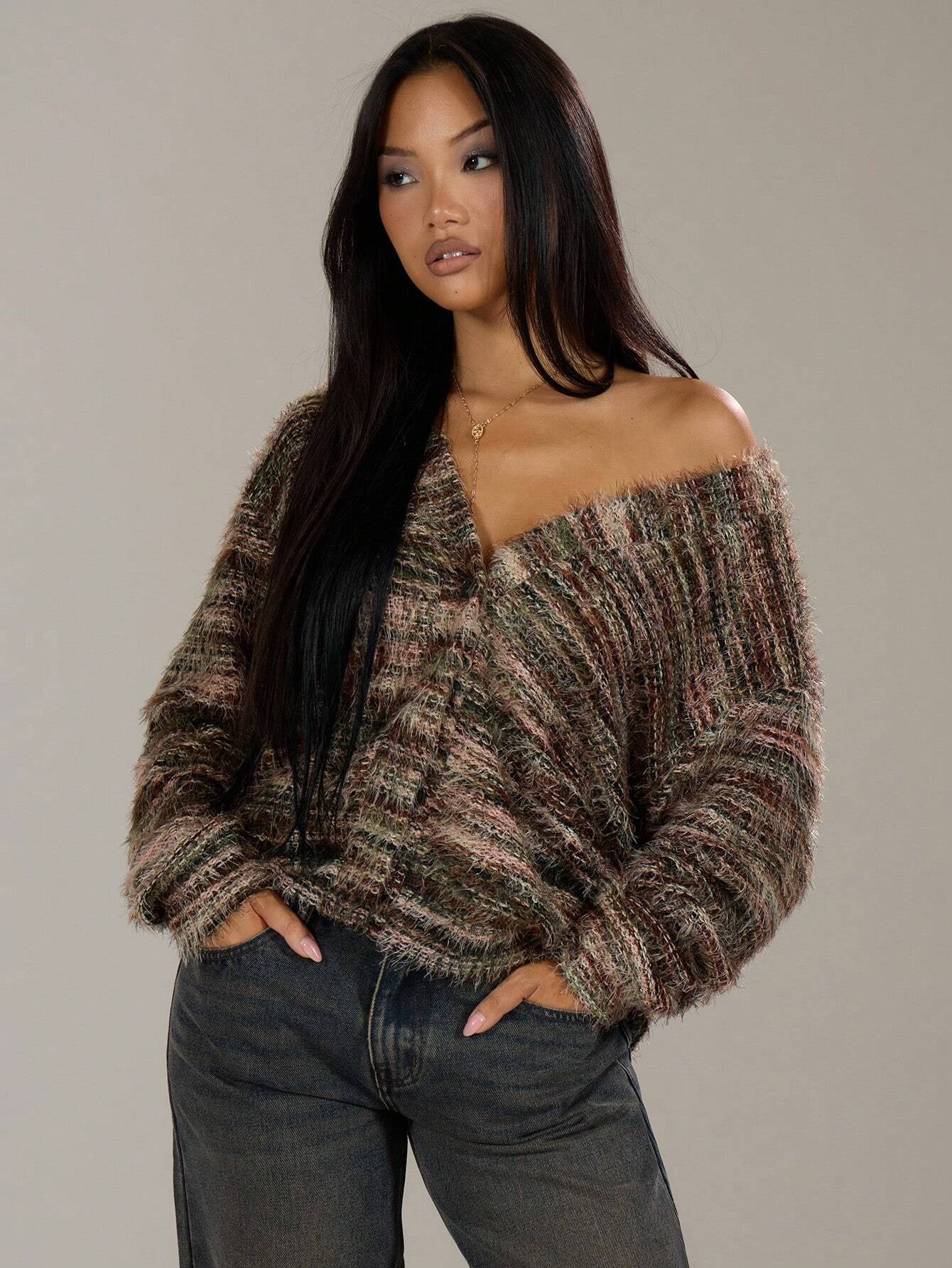 Long Sleeved Knitted Sweater For Women