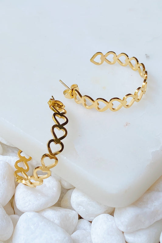 Linked Heart Hoop Earrings by Ellisonyoung.com