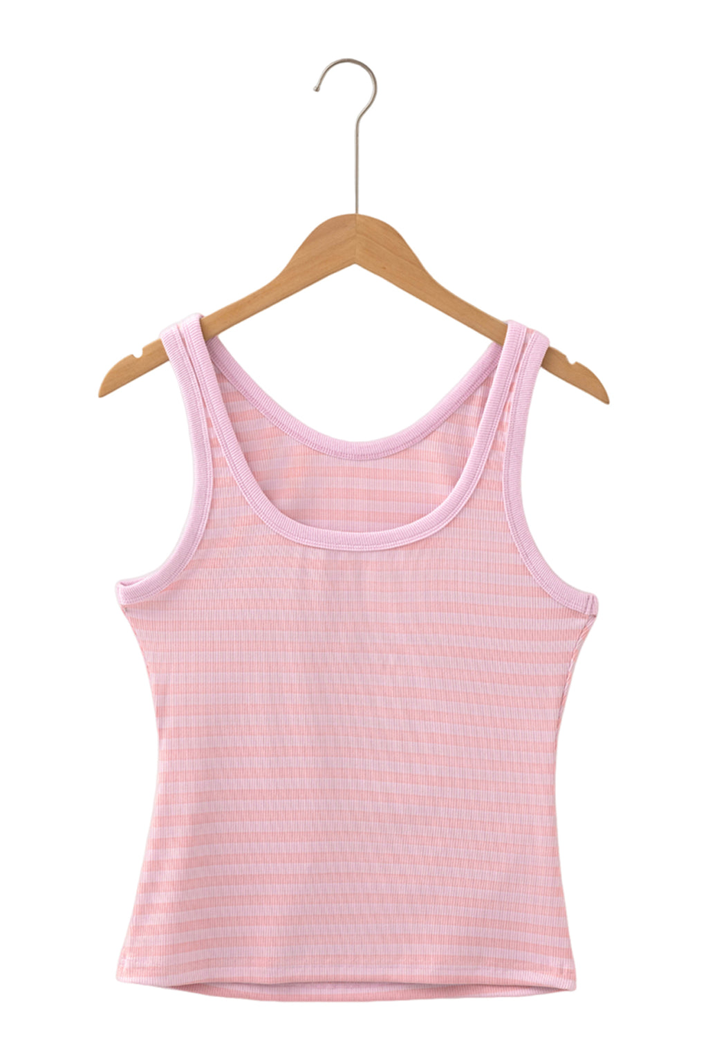Yellow Stripe Ribbed Knit Slim Tank Top